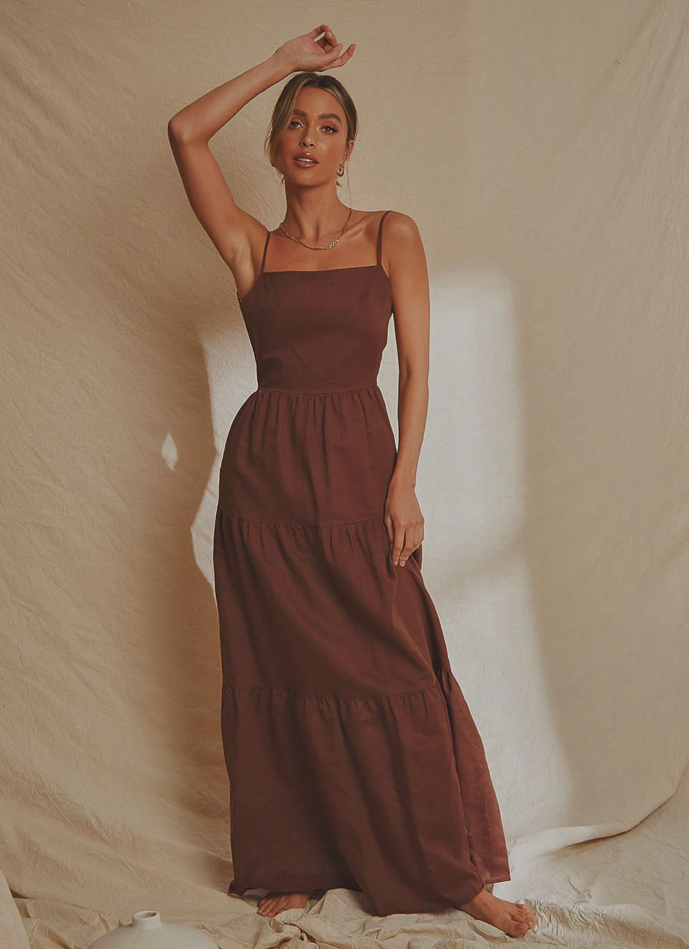 National Breast Cancer Foundation X Peppermayo Havana Linen Maxi Dress - Choc Brown 3 National Breast Cancer Foundation X Peppermayo Havana Linen Maxi Dress - Choc Brown