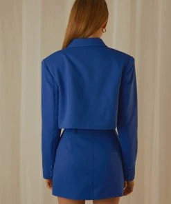 Peppermayo Exclusive Mariah Cropped Blazer - Cobalt