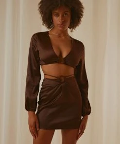 Peppermayo Exclusive Musier Crop Top - Chocolate New & Most Loved