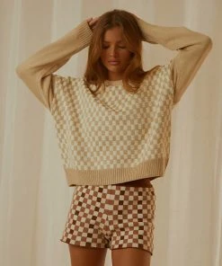 Cools Club New & Most Loved Checker Knit - Bone