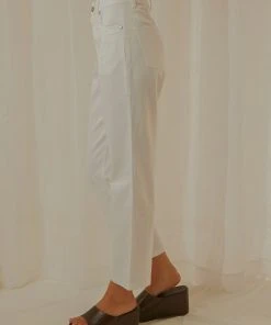 Afends Shelby Hemp Twill High Waist Pant - White