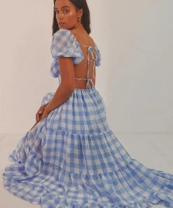 Peppermayo New Dresses Blissful Midi Dress - Blue Check