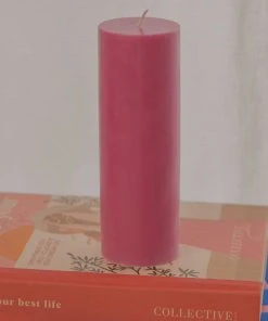 Candle Co Moreton Eco Slim Pillar Candle- 5 X 15cm - Magenta New & Most Loved