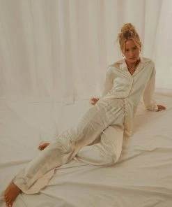 4th & Reckless Ward Trouser - Nude Satin New & Most Loved