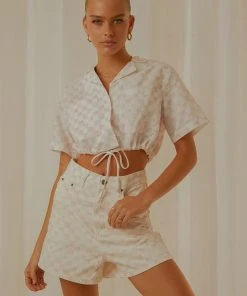 Cools Club New & Most Loved Safari Tie Top - Pink Checker