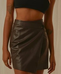 4th & Reckless Cappucine Mini Skirt - Truffle PU