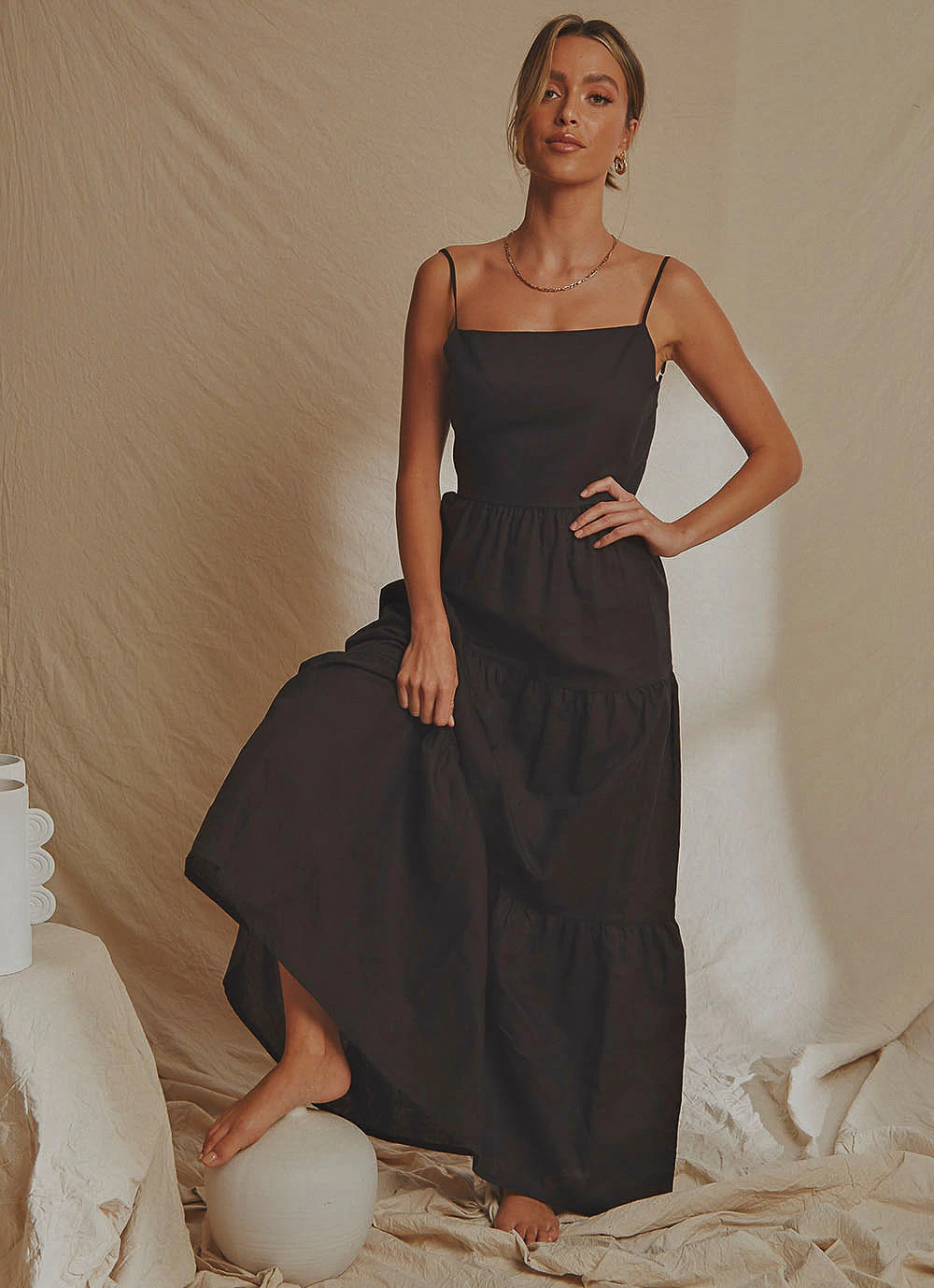 National Breast Cancer Foundation X Peppermayo New & Most Loved Havana Linen Maxi Dress - Black 1 National Breast Cancer Foundation X Peppermayo New & Most Loved Havana Linen Maxi Dress - Black