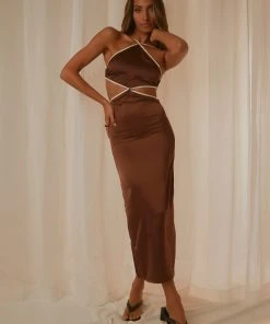 Peppermayo Exclusive Thea Maxi Dress - Chocolate