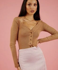 Peppermayo Reading You Bodysuit - Tan