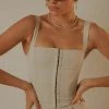 Peppermayo Exclusive Mia Suit Bustier - Stone Pinstripe - Pre-Order