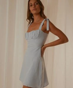 Peppermayo Exclusive French Kiss Mini Dress - Baby Blue