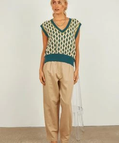 Peppermayo Schoolin' Life Knit Vest - Green