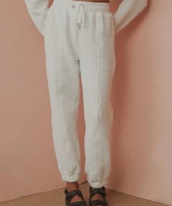 Peppermayo Resort Club Waffle Trackpant - White New & Most Loved