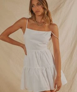 Peppermayo Exclusive Love Signs Linen Mini Dress - White New & Most Loved