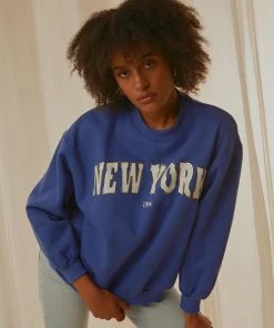 Peppermayo Big City Crewneck Sweater - Cobalt Blue