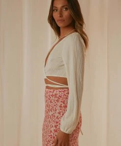 Peppermayo Exclusive Malibu Dreaming Wrap Top - Ivory New & Most Loved