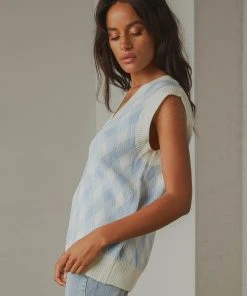 Peppermayo Young Forever Knit Vest - Blue Check New & Most Loved 8 Peppermayo Young Forever Knit Vest - Blue Check New & Most Loved