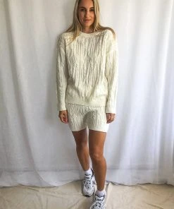 Peppermayo New Bottoms Paris Dreaming Knit Shorts - White