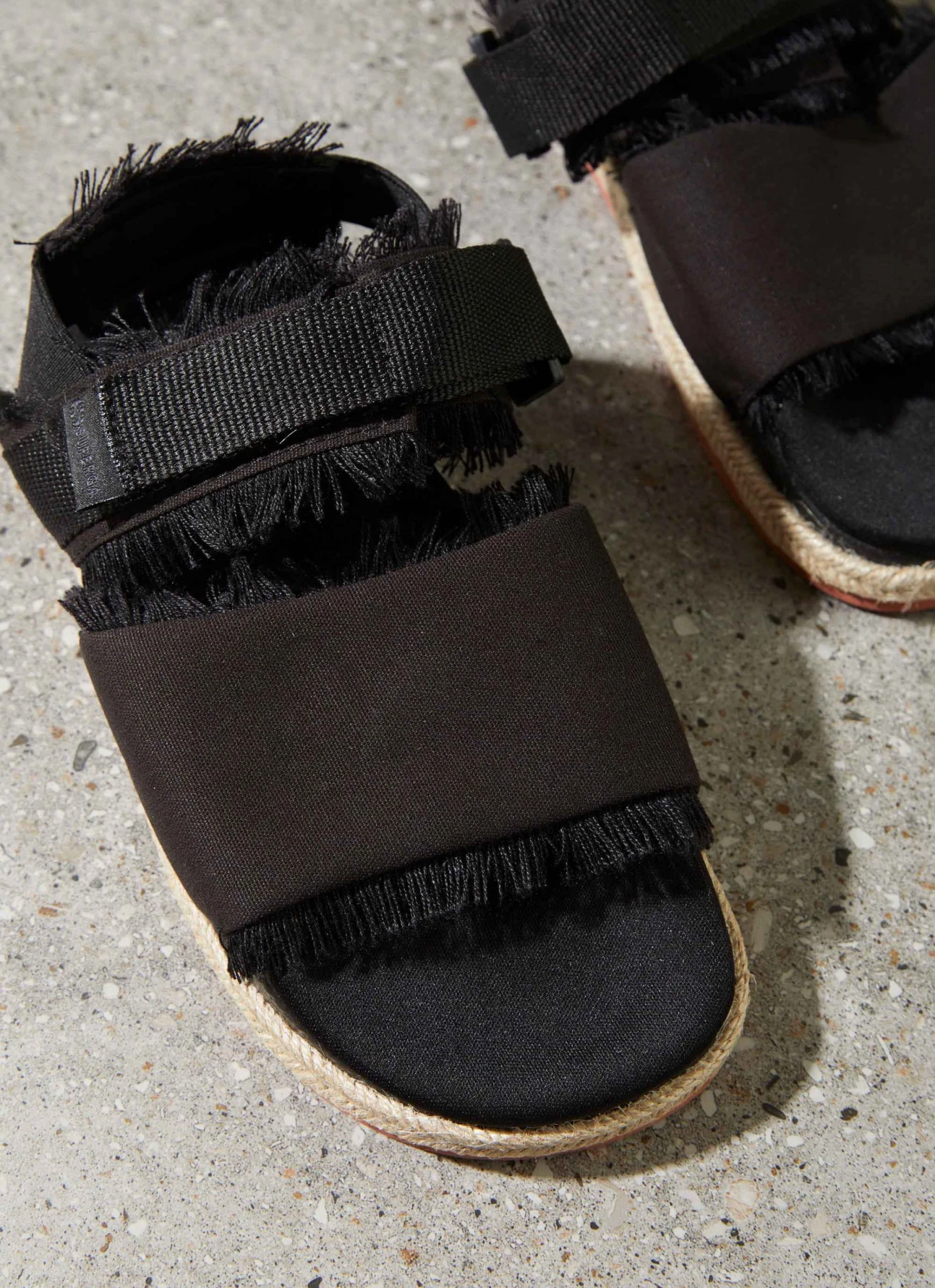 Superga 1911 Fringed Sandal Organic Canvas Rope - 005 Black 3 Superga 1911 Fringed Sandal Organic Canvas Rope - 005 Black