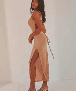 Peppermayo Aura Midi Dress - Beige New & Most Loved