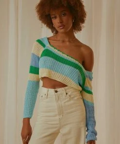 Peppermayo Exclusive Copacabana Crochet Top - Blue Green Multi New & Most Loved