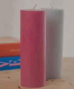 Candle Co Moreton Eco Slim Pillar Candle- 5 X 15cm - Magenta New & Most Loved