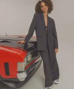 Vacancy Supply Rally Oversized Blazer - Charcoal New & Most Loved