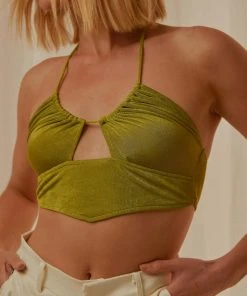 Peppermayo Dancing On Tables Crop Top - Green