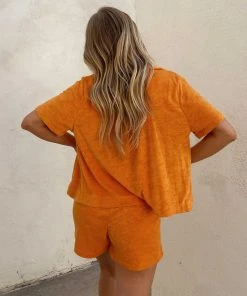 Vacancy Supply Holiday Terry Shirt - Tangerine 7 Vacancy Supply Holiday Terry Shirt - Tangerine