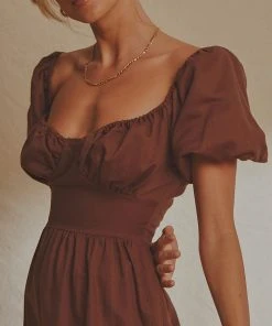 National Breast Cancer Foundation X Peppermayo New & Most Loved Europe Local Linen Maxi Dress - Choc Brown