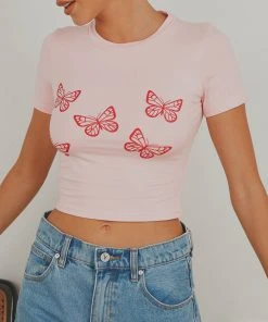 Peppermayo New Tops Miss You Crop - Pink