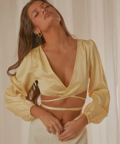 Peppermayo Exclusive New & Most Loved Goldie Crop Top - Lemon