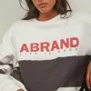 Abrand A Oversized Panelled Sweater - White Black New & Most Loved