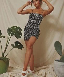 Afends Lola Hemp Mini Dress - Black