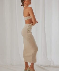 Peppermayo Exclusive Margaux Knit Midi Dress - Cream New & Most Loved