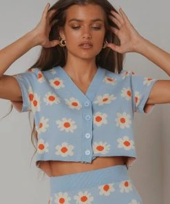 Peppermayo Free Spirit Knit Crop - Blue