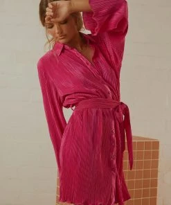Peppermayo Exclusive New & Most Loved Soho Chic Shirt Dress - Magenta