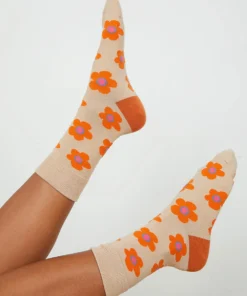Peppermayo New Accessories Floral Avenue Socks - Orange Floral