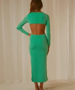 Peppermayo Exclusive New & Most Loved Tainted Love Midi Dress - Jade Green