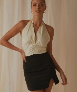 Peppermayo Exclusive New & Most Loved Betty Halter Neck Top - Ivory