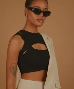 Peppermayo Exclusive Gigi Girl Knit Crop - Black New & Most Loved