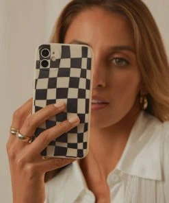 Peppermayo New & Most Loved For The Thrill IPhone Case - Black Warp Check