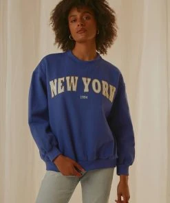 Peppermayo Big City Crewneck Sweater - Cobalt Blue