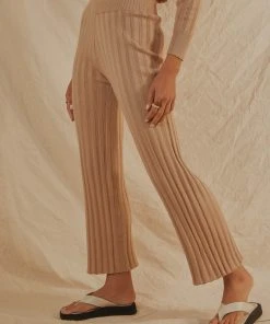 Peppermayo Long Way To Go Knit Pants - Beige New & Most Loved