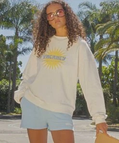 Vacancy Supply Sunburst Crewneck - White New & Most Loved
