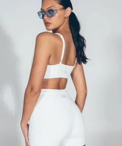 LaHana Swim Pippa Biker Short - Ribbed White New & Most Loved