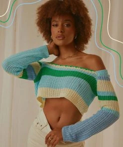 Peppermayo Exclusive Copacabana Crochet Top - Blue Green Multi New & Most Loved