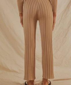 Peppermayo Long Way To Go Knit Pants - Beige New & Most Loved