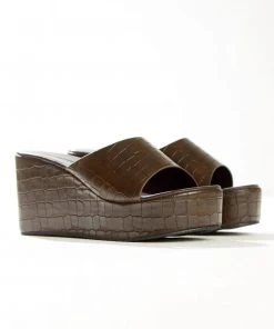 Cult Avenue Villa Playa Mule Heel - Chocolate Croc New & Most Loved