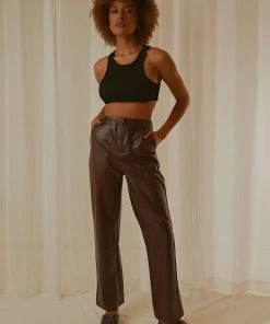 4th & Reckless Wilcox Trouser - Truffle PU